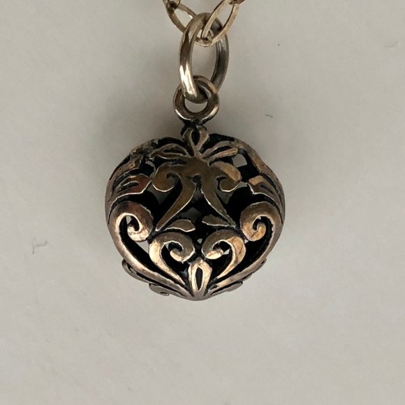 Sterling Silver Necklace with Ornate Pendant 925 - Picture 11 of 12